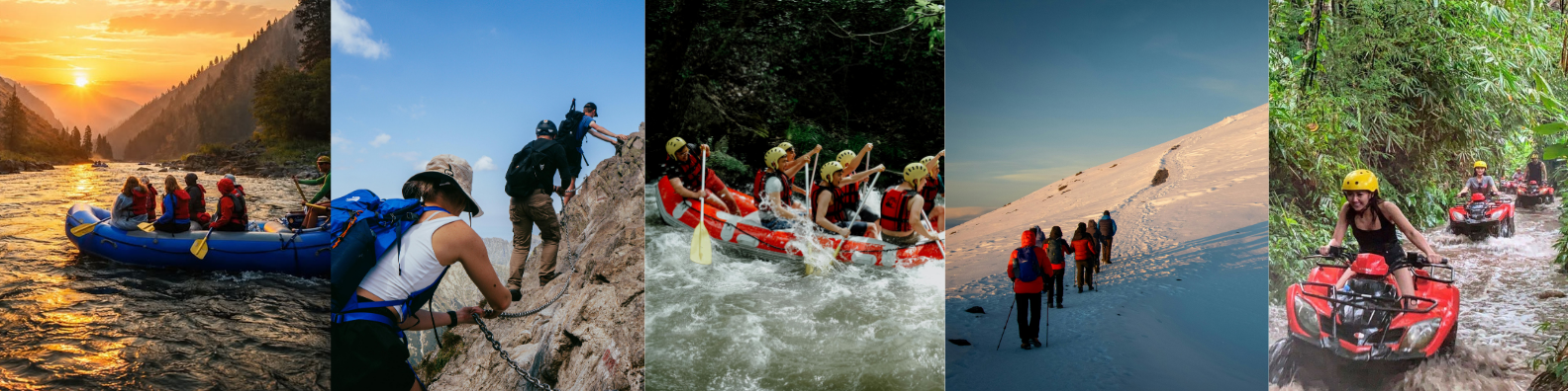 Adventure trip rafting high-energy group scene
